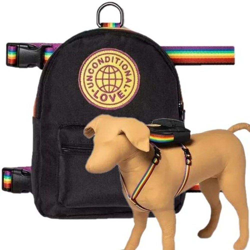 NWT Target Gay Pride Dog Backpack Unconditional Love Rainbow Pet